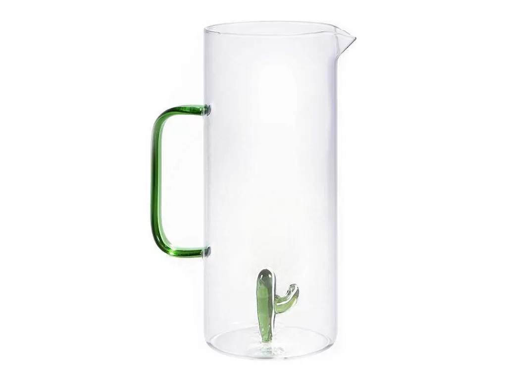 Louça E Utensílios De Cozinha*OZAIA Jarro De Vidro Com Cacto Transparente E Verde O14,5 X A24 Cm - Olata