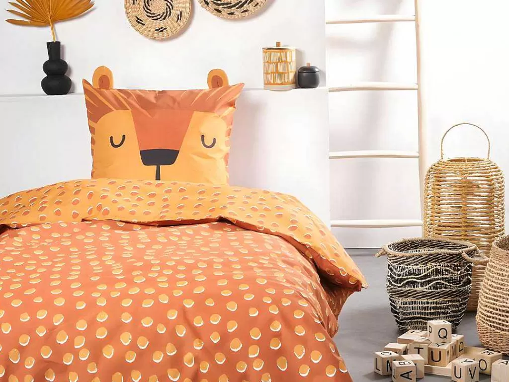 Roupa De Cama*OZAIA Jogo De Cama De Criança Algodao 57 Fios/Cm , Capa De Edredão 140 X 200 Cm + 1 Fronha 63 X 63 Cm Castanho - Mokasio