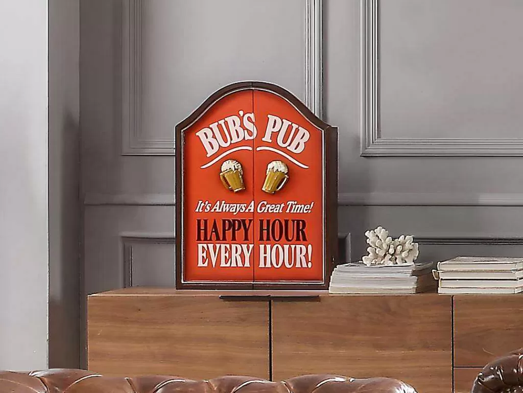 Jogo De Interior*Vente-unique Jogo De Dardos E Placa Decorativa Happy Hour