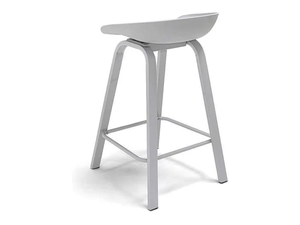 Bancos De Bar*Frankystar Kiel - Conjunto De 4 Bancos De Design Em Metal E Pp Cinzento