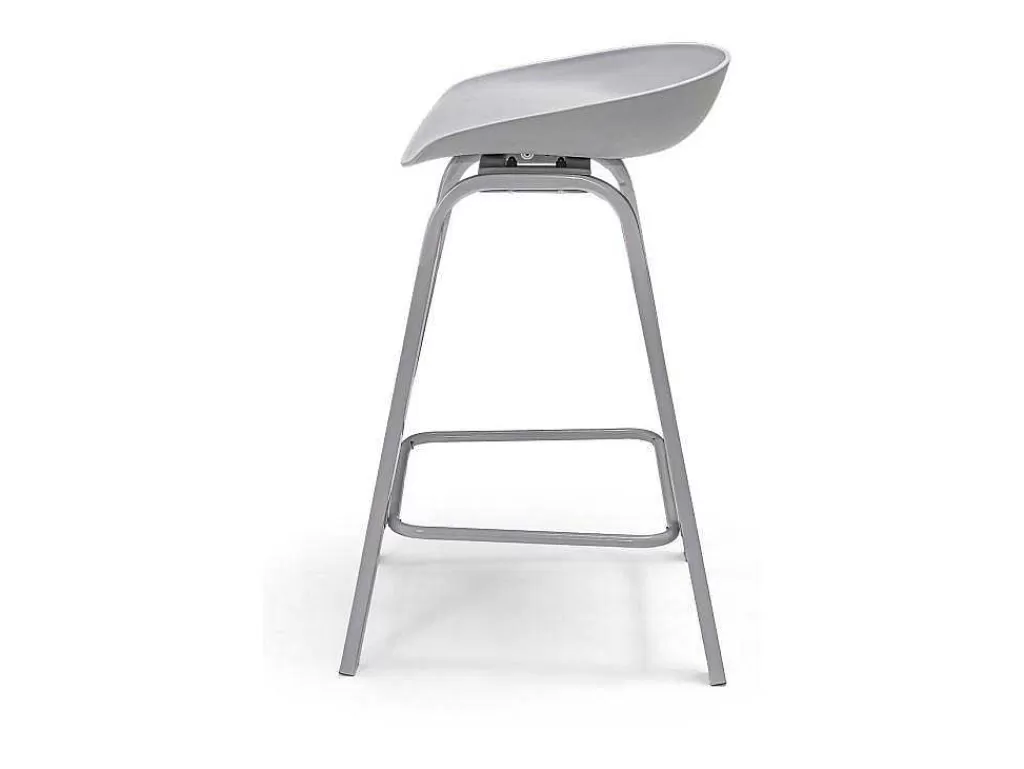 Bancos De Bar*Frankystar Kiel - Conjunto De 4 Bancos De Design Em Metal E Pp Cinzento