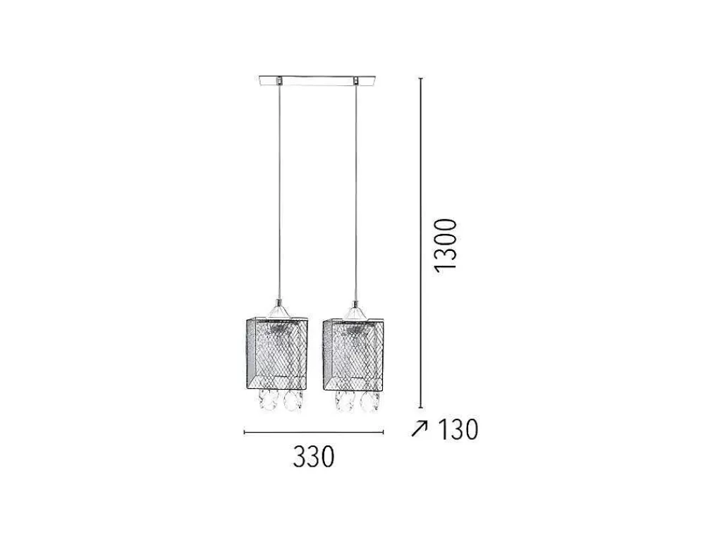 Candeeiro Suspenso*EPIKASA Lampada De Suspensao Gracja, Cromio, 33X13X130 Cm,