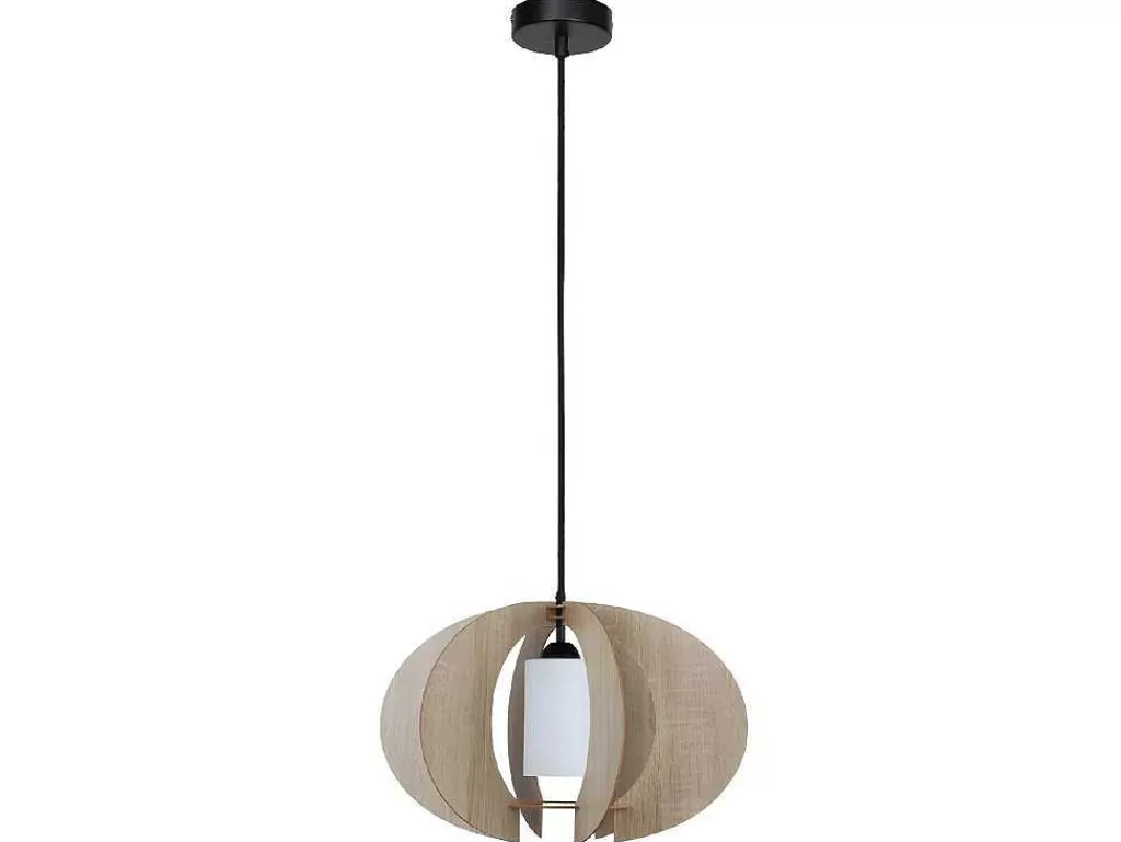 Promoções Decoração*EPIKASA Lampada De Suspensao Pola, Carvalho, Preto, Branco, 49X49X110 Cm,