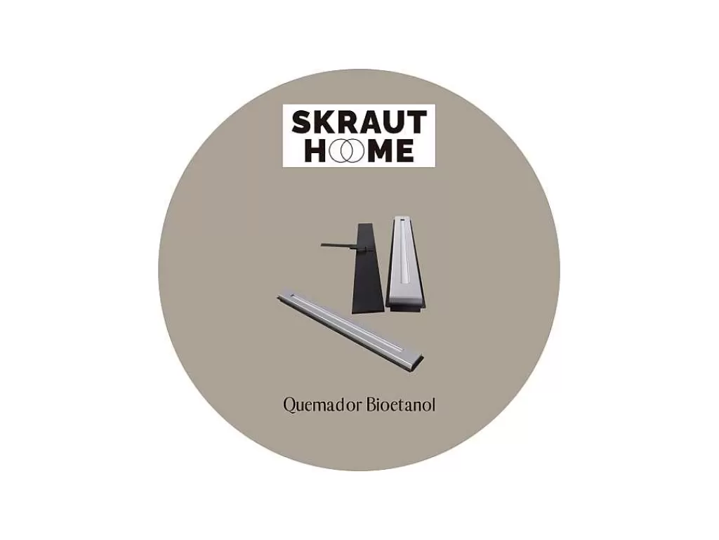 Promoções Sala*Skraut Home Lareira Bioetanol, 50 Cm, Queimador Bioetanol, Aco Inoxidavel, Modelo Kratki