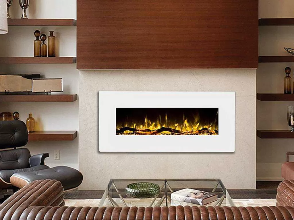 Lareira Elétrica*FLAMATECH Lareira Elétrica De Parede Lalita - C110 X L14 X A49 Cm - Branco