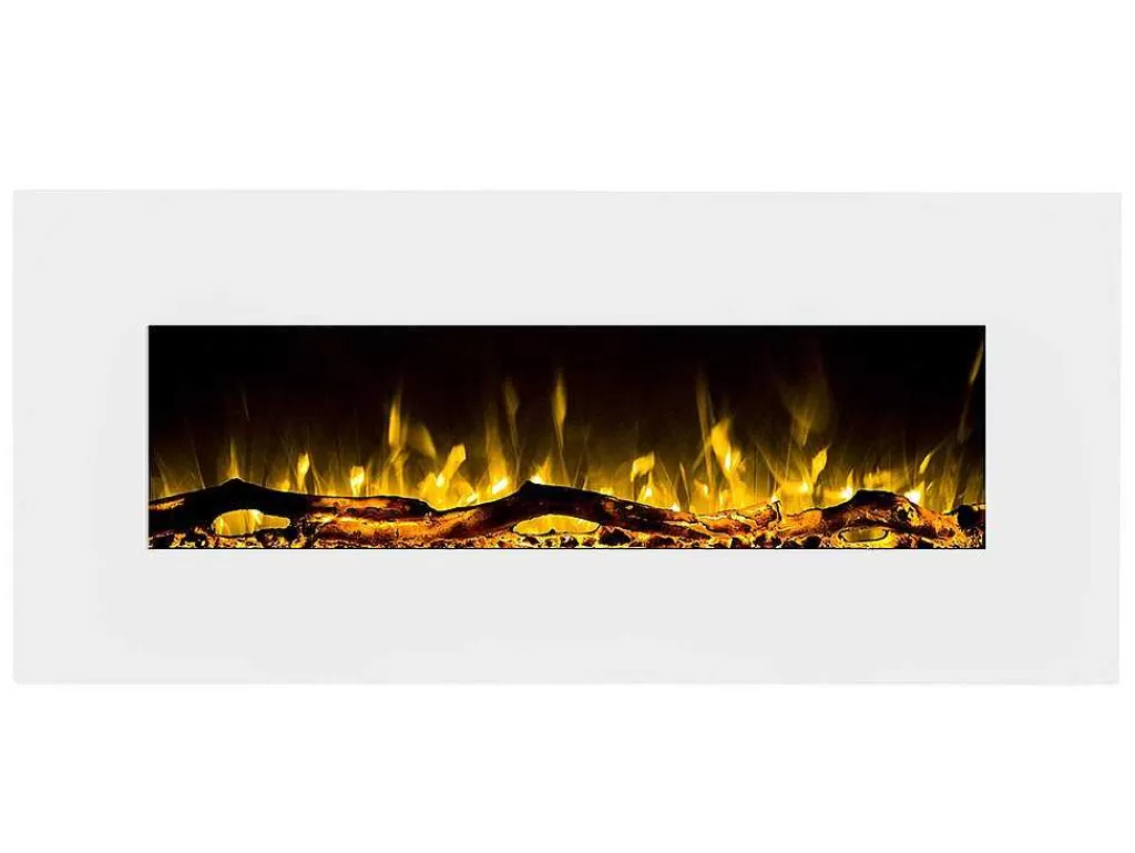 Lareira Elétrica*FLAMATECH Lareira Elétrica De Parede Lalita - C110 X L14 X A49 Cm - Branco