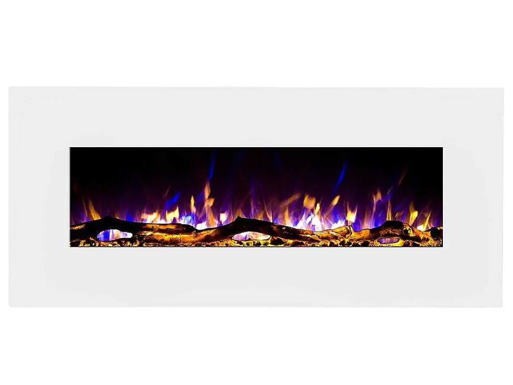 Lareira Elétrica*FLAMATECH Lareira Elétrica De Parede Lalita - C110 X L14 X A49 Cm - Branco