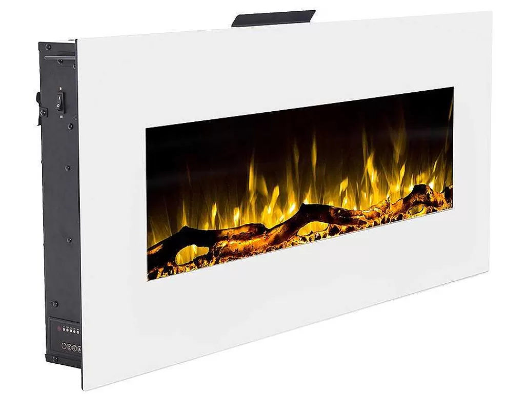 Lareira Elétrica*FLAMATECH Lareira Elétrica De Parede Lalita - C110 X L14 X A49 Cm - Branco