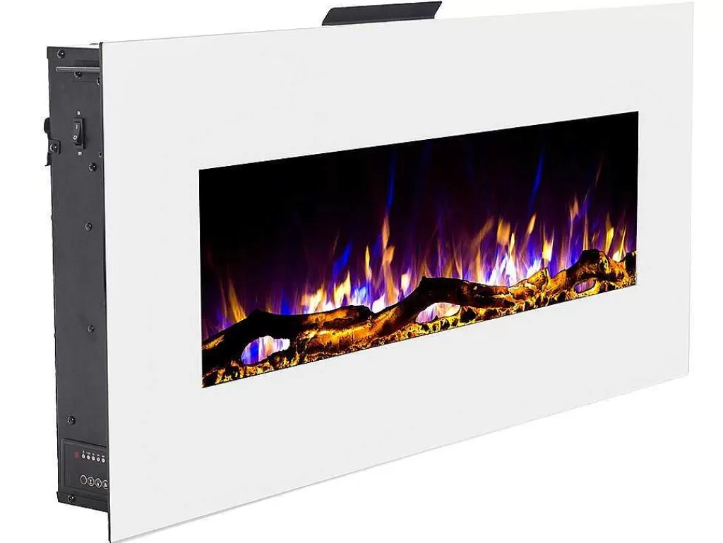 Lareira Elétrica*FLAMATECH Lareira Elétrica De Parede Lalita - C110 X L14 X A49 Cm - Branco