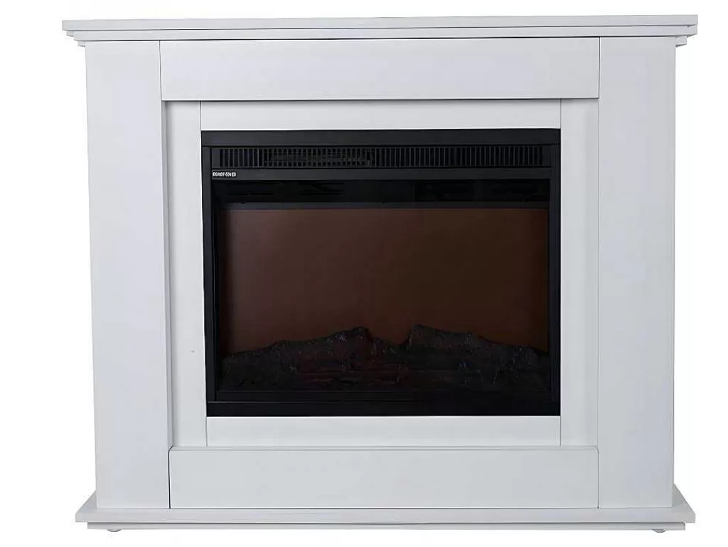 Lareira Elétrica*FLAMATECH Lareira Elétrica De Pe Nevado - Com Cobertura - Leds - C100 X L27,5 X A82,5 Cm - Branco