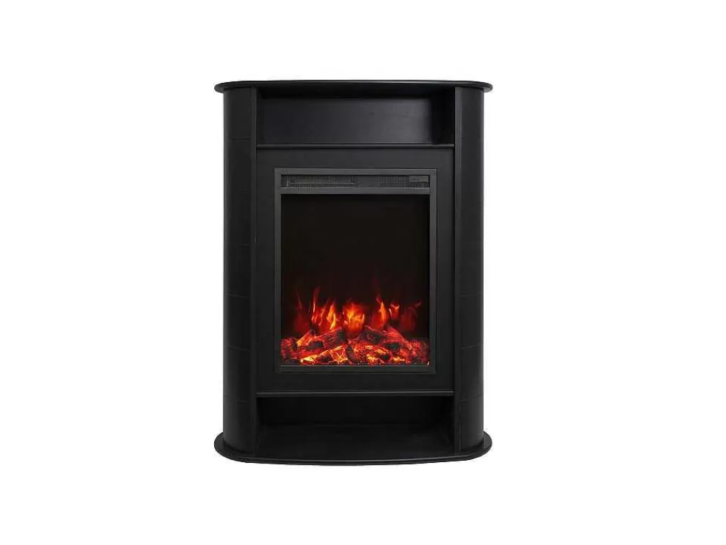 Lareira Elétrica*FLAMATECH Lareira Elétrica De Pousar Com Protecao De C84X L33 X A111Cm Cor Preto - Mombacho