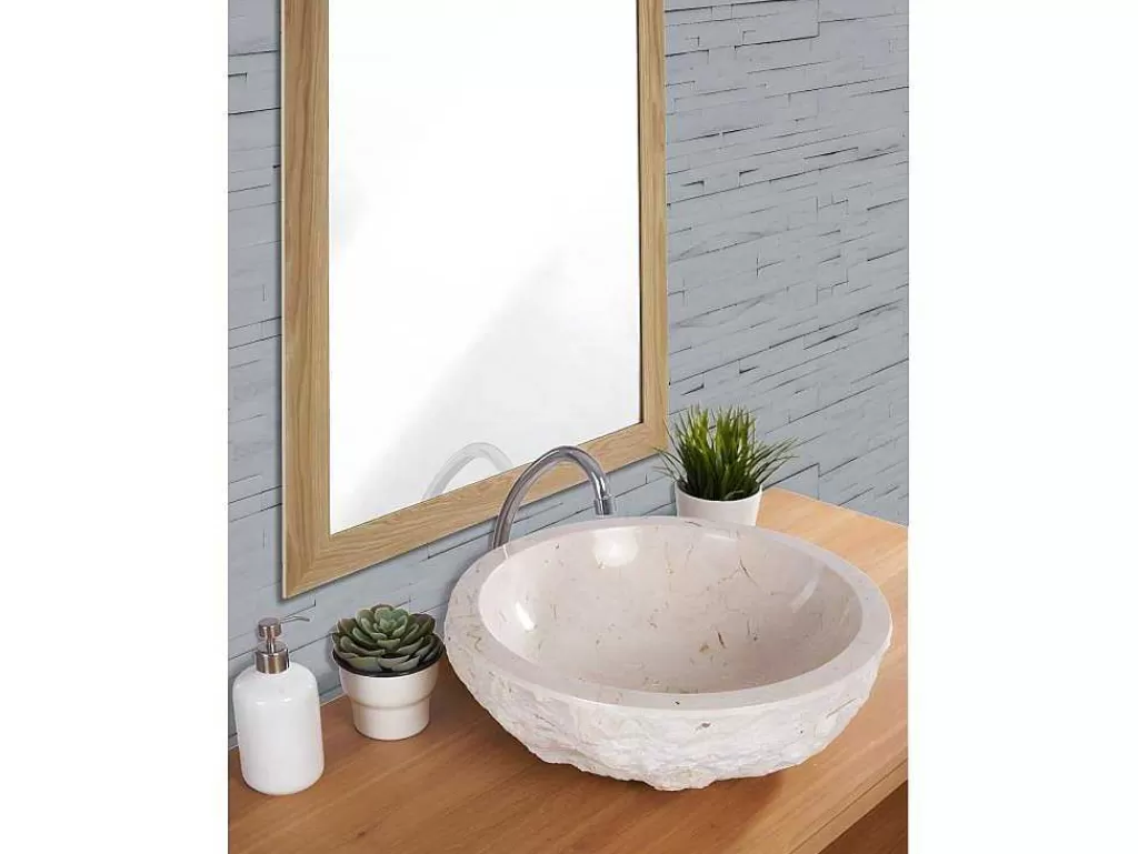 Lavatório*Shower & Design Lavatório De Casa De Banho Em Marmore Lime - Cor Creme