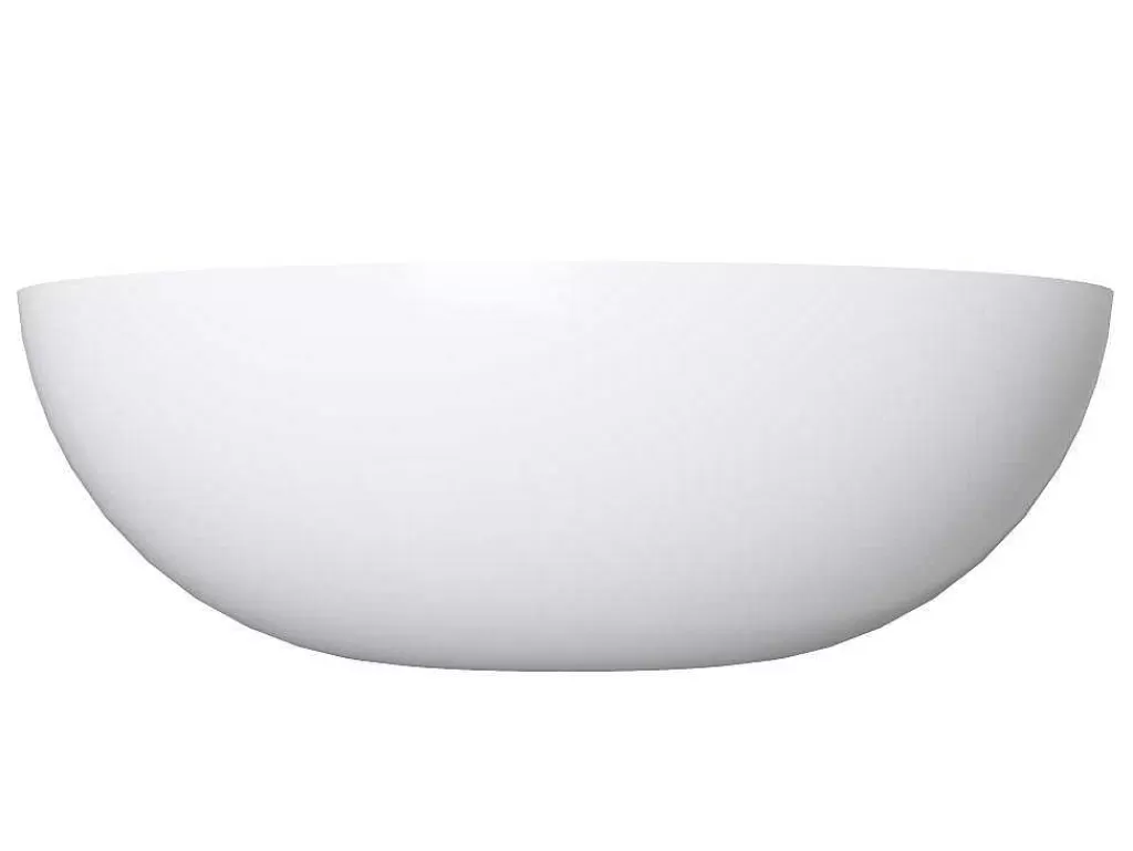 Lavatório*Shower & Design Lavatório De Casa De Banho Redondo Em Solid Surface De 40 Cm Cor Branco - Imja