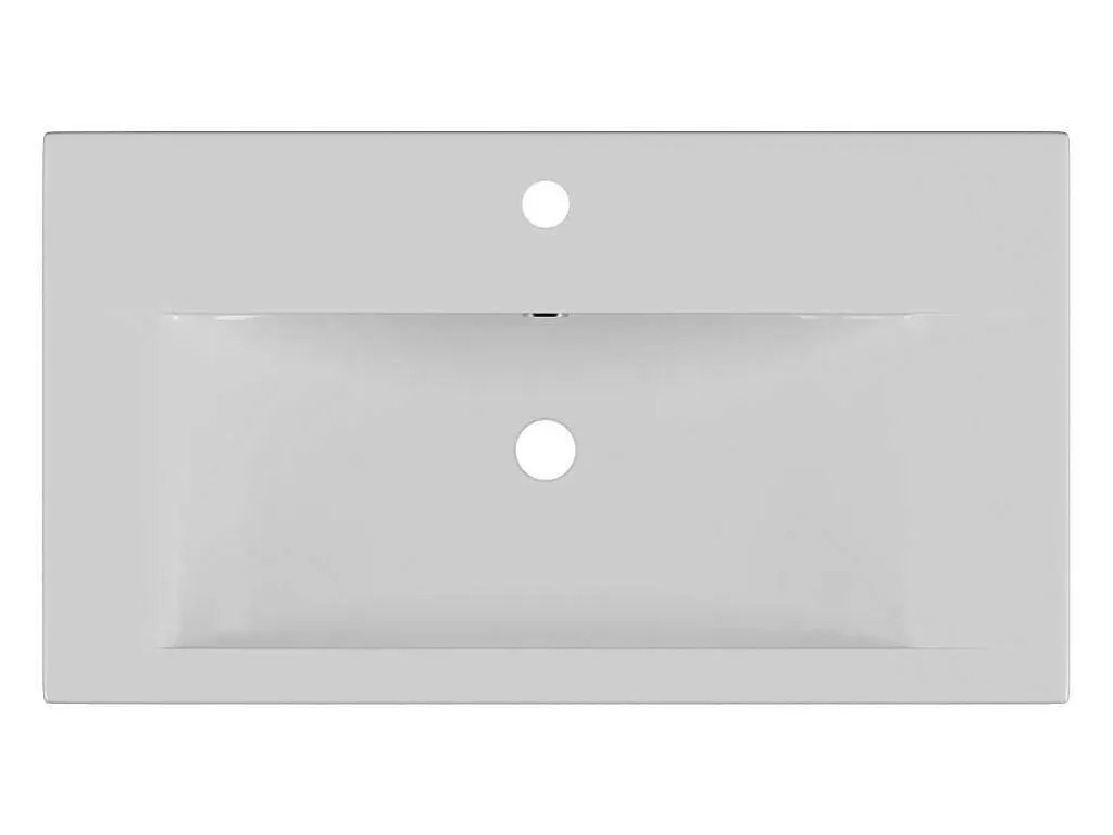 Lavatório*Shower & Design Lavatório De Casa De Banho Semi-Encastrado Retangular Ceramica, 71,5 Cm, Branco - Yasmac Ii