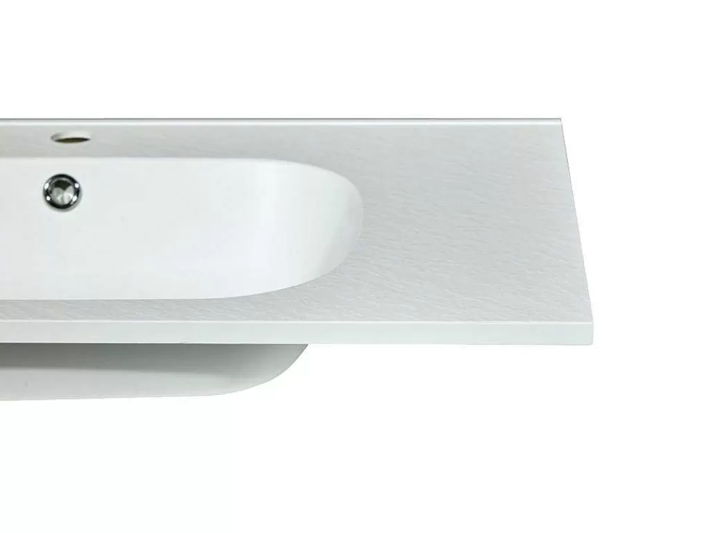 Lavatório*Shower & Design Lavatório De Encastrar Em Resina Efeito Pedra Branca C80 X L46 Cm - Okiwa