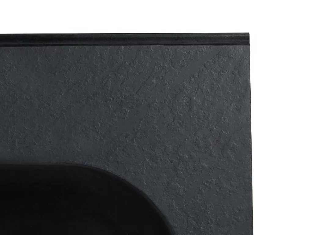Lavatório*Shower & Design Lavatório De Encastrar Em Resina Efeito Pedra Preto C60 X L46 Cm - Okiwa