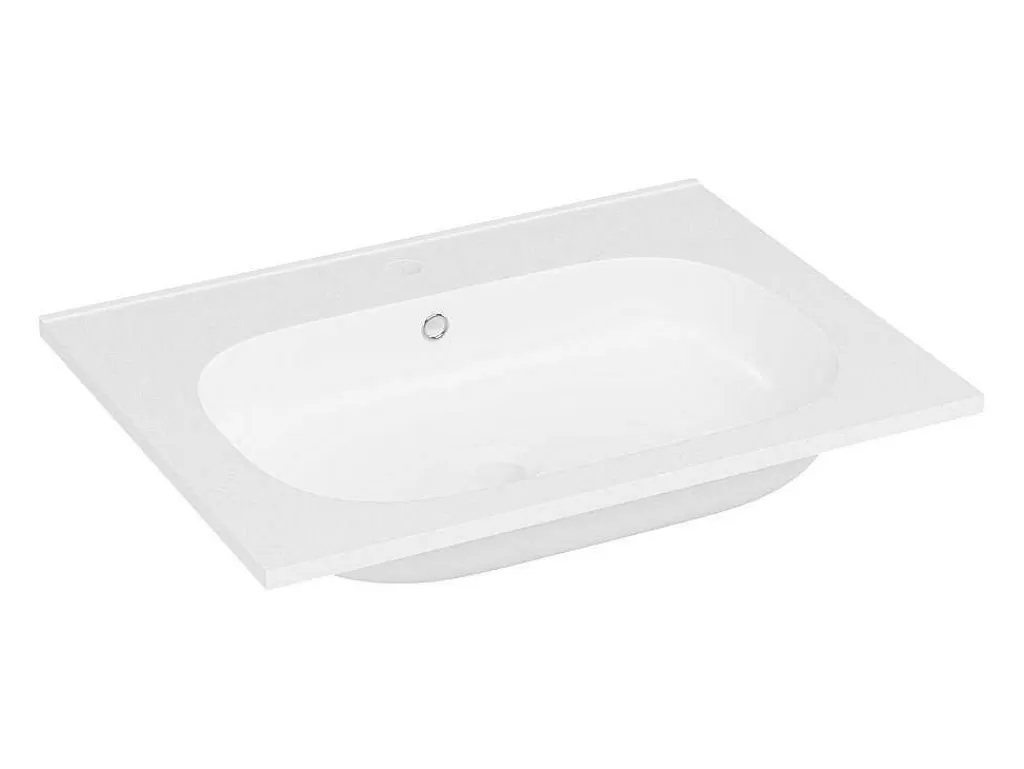 Lavatório*Shower & Design Lavatório De Encastrar Resina Efeito Pedra Branco C60 X L46 Cm - Okiwa