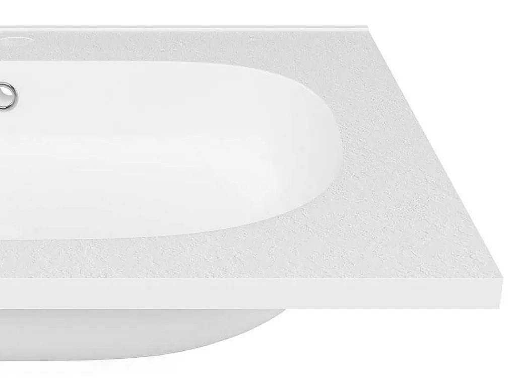 Lavatório*Shower & Design Lavatório De Encastrar Resina Efeito Pedra Branco C60 X L46 Cm - Okiwa
