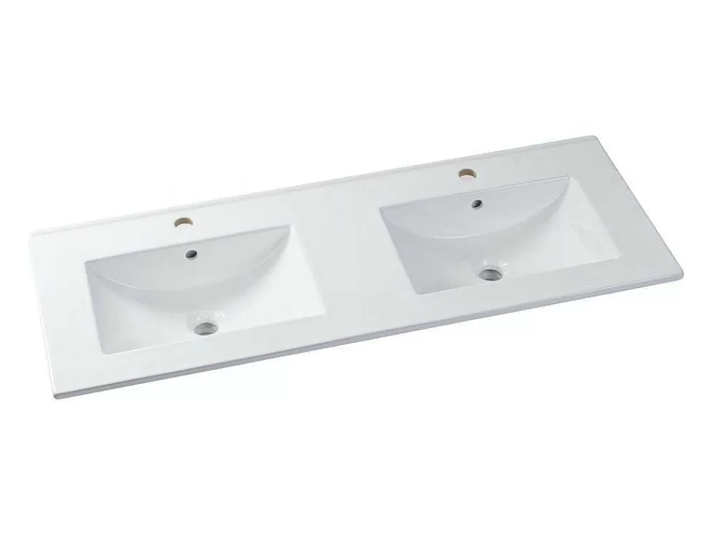 Lavatório*Shower & Design Lavatório De Encastrar Retangular Branco Em Ceramica 122 X 46,5 Cm - Motiac