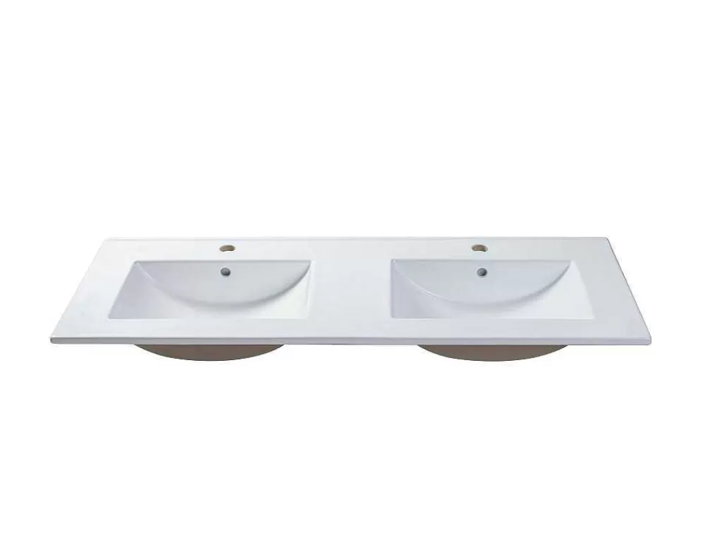 Lavatório*Shower & Design Lavatório De Encastrar Retangular Branco Em Ceramica 122 X 46,5 Cm - Motiac