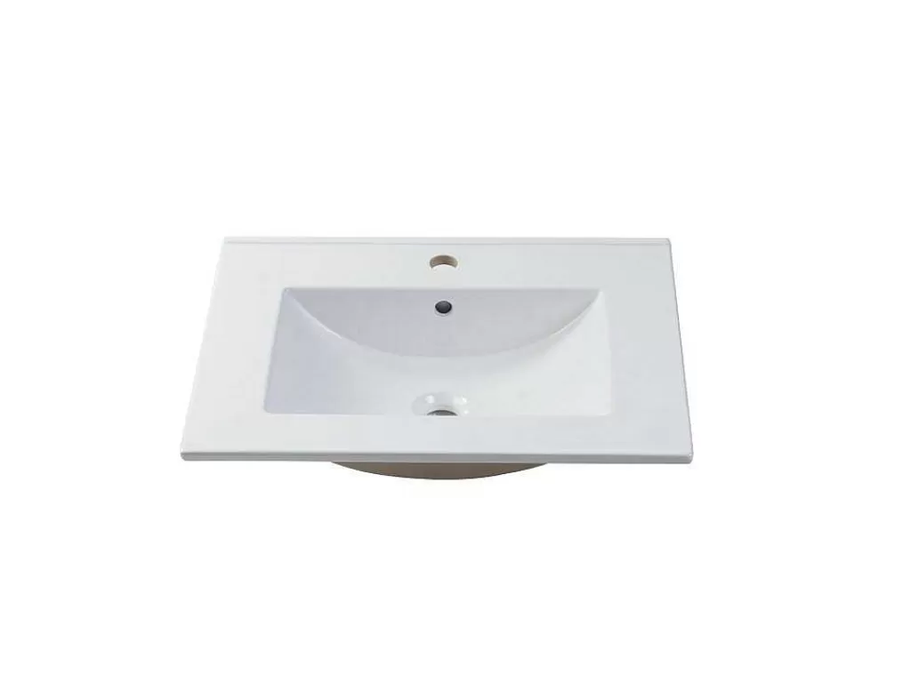 Lavatório*Shower & Design Lavatório De Encastrar Retangular Branco Em Ceramica 61 X 46,5 Cm - Motiac