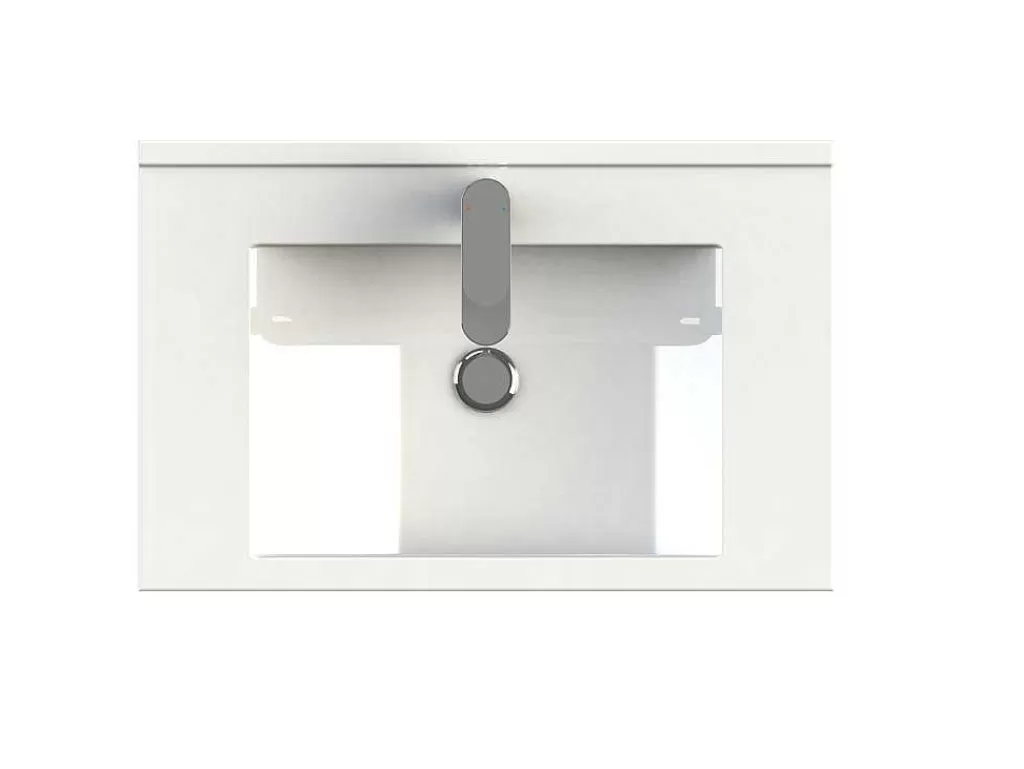 Lavatório*Shower & Design Lavatório Para Encastrar Em Ceramica Retangular Branca, De Pouca Profundidade - L62 X A18 - Vigou