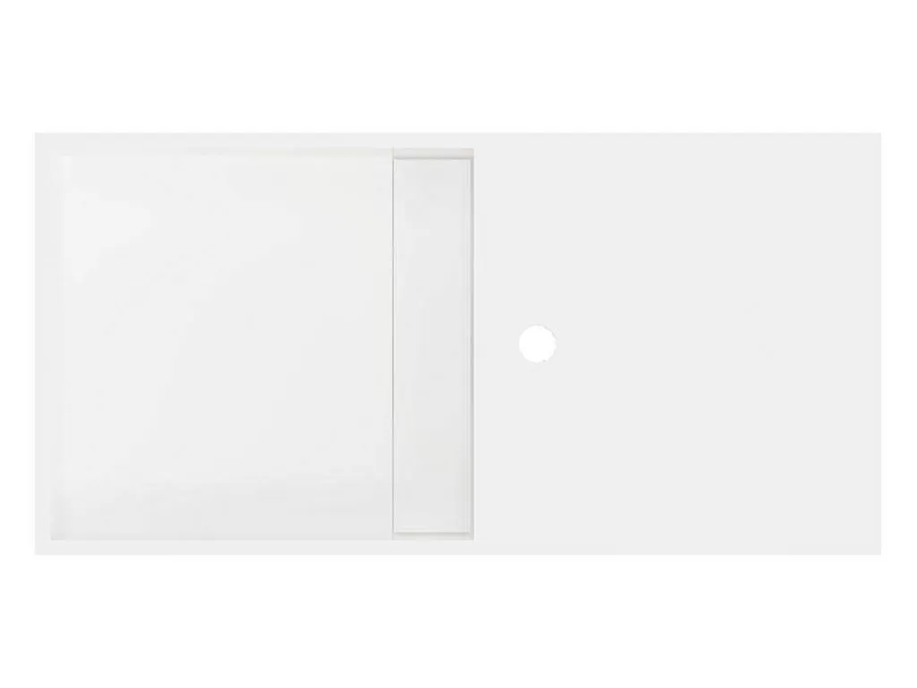 Móvel De Parede Para Casa De Banho*Shower & Design Lavatório Suspenso Em Solid Surface Com Nicho Cor Branco De C80 X L40 X A20 Cm - Goyoko
