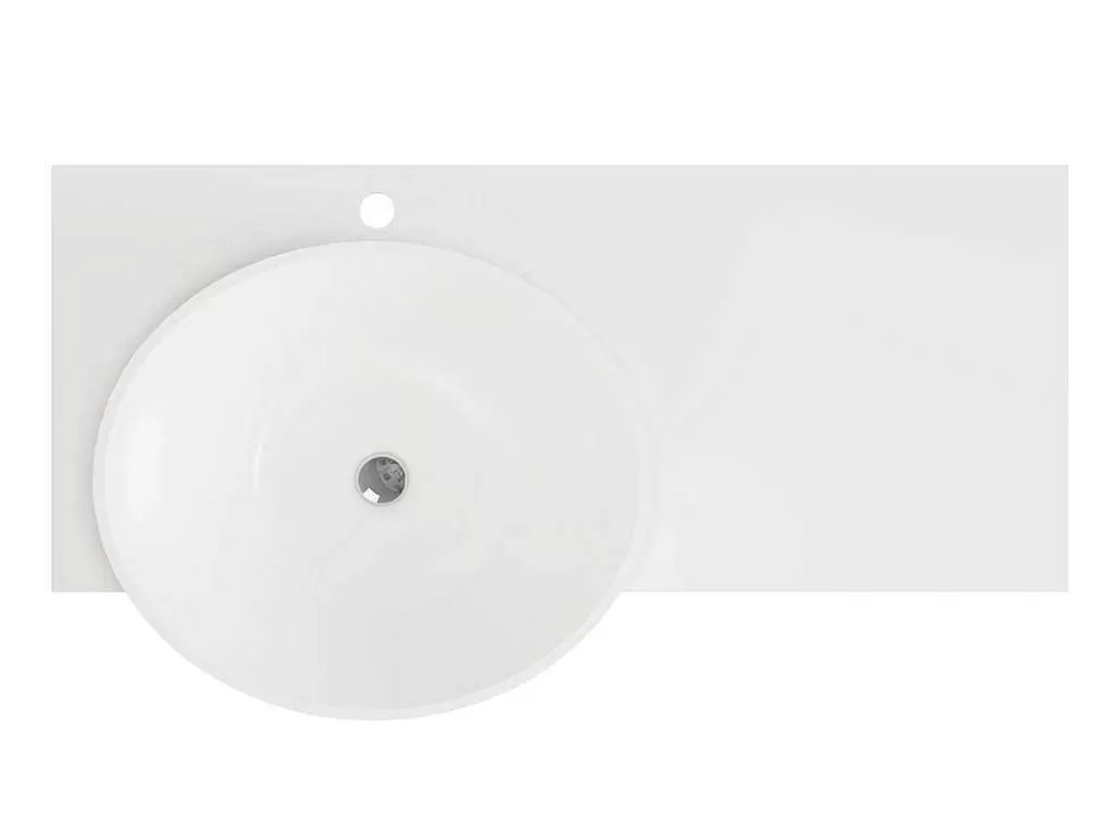 Móvel De Parede Para Casa De Banho*Shower & Design Lavatório Suspenso Em Solid Surface Com Toalheiro Cor Branco De C100 X L54 X A20 Cm - Yumiko