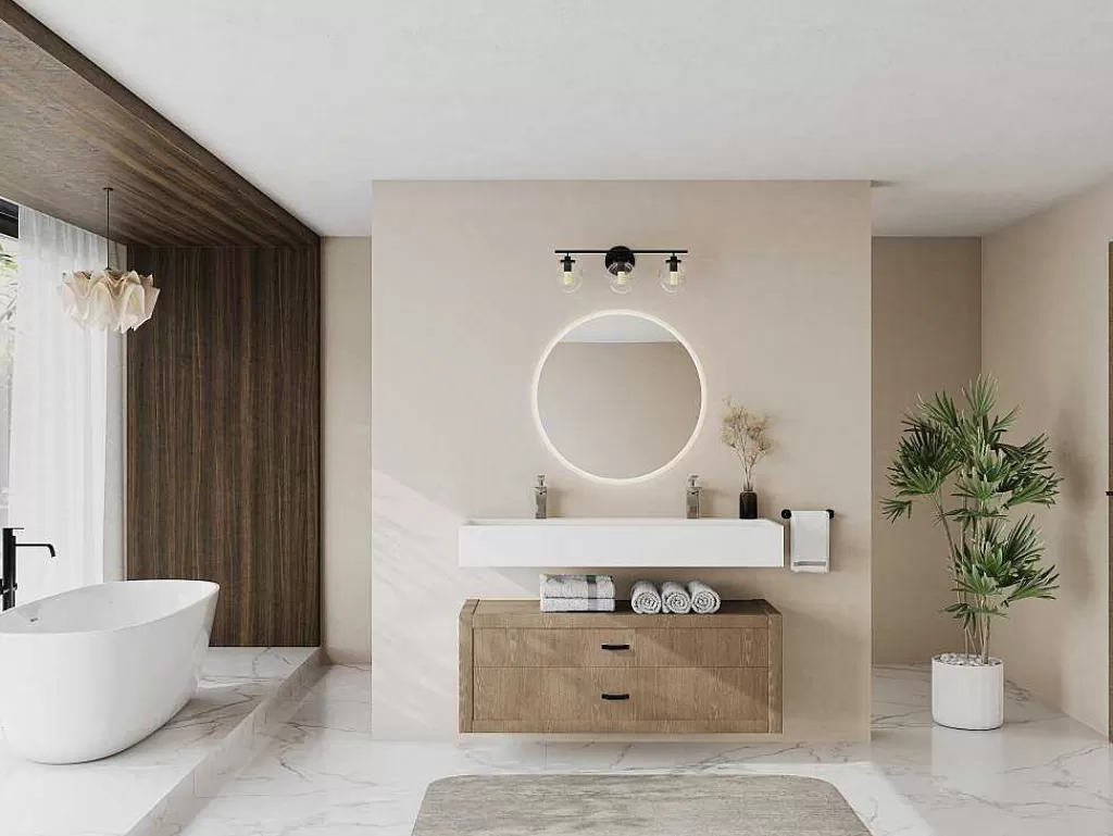 Móvel De Parede Para Casa De Banho*Shower & Design Lavatório Suspenso Em Solid Surface Cor Branco De C120 X L40 X A15 Cm - Yamdrok