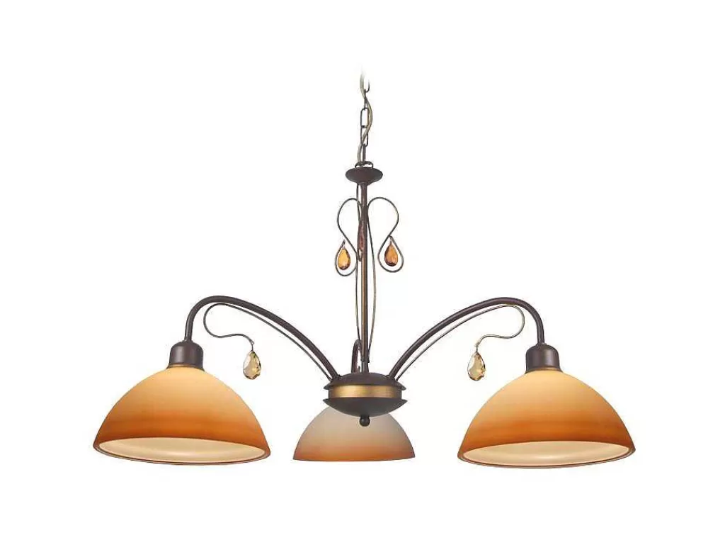 Lustre*TOSEL Lustre Bourgogne Vidro Braco Bege D52 X H67 Cm