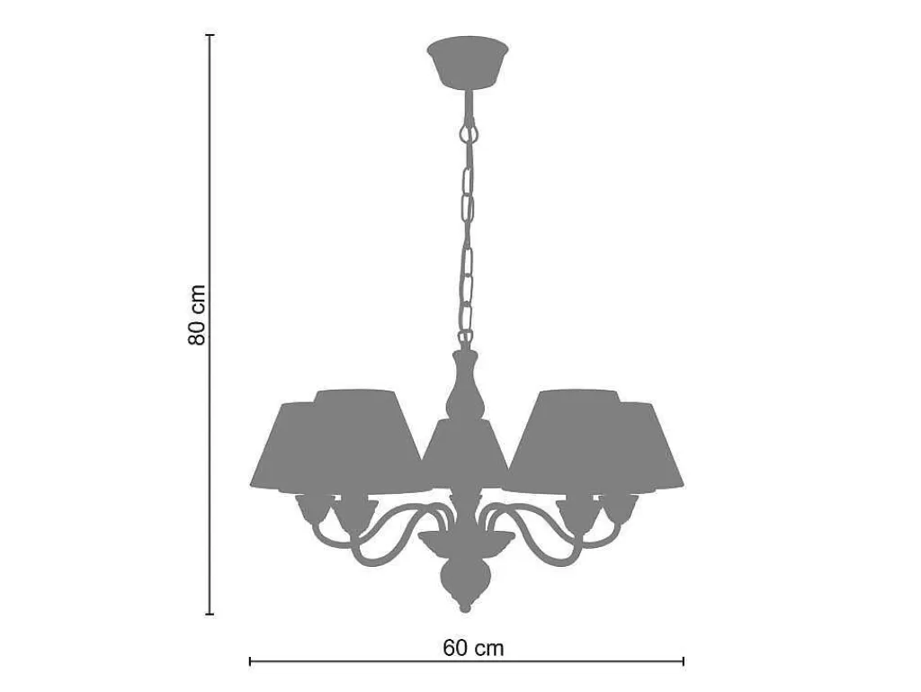 Lustre*TOSEL Lustre Caulnes Tecido Braco Marfim D60 X H80 Cm