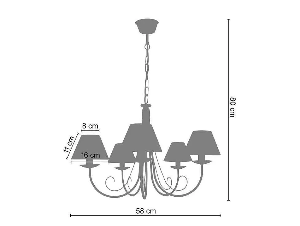 Lustre*TOSEL Lustre Cote D'Ivoire A Tecido Braco Taupe D84 X H90 Cm