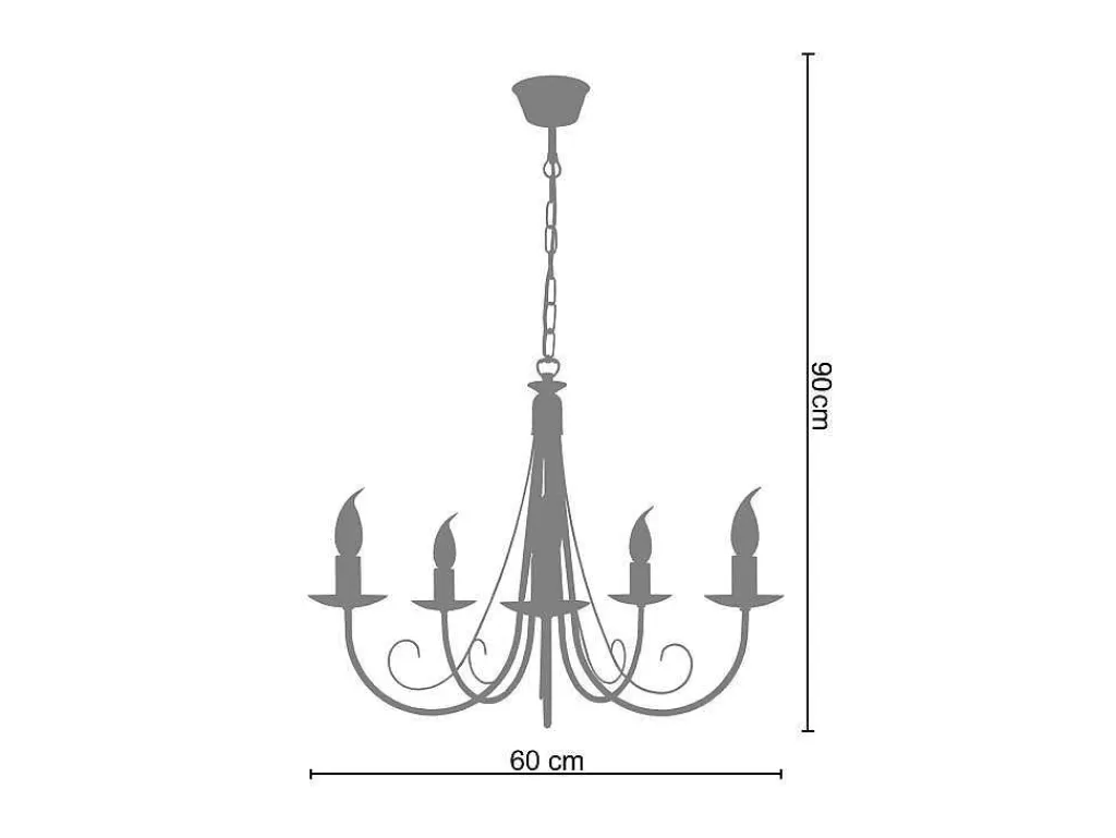 Lustre*TOSEL Lustre Cote D'Ivoire Lampada Decorativa Braco Cinza D60 X H90 Cm