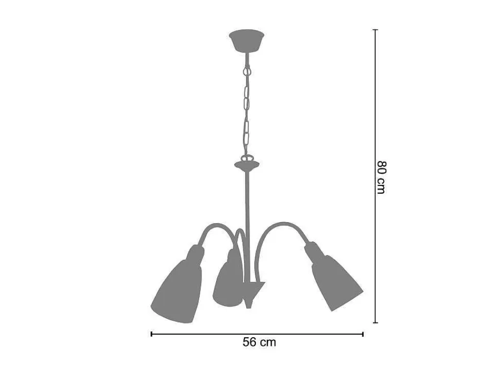Lustre*TOSEL Lustre Lustralia Vidro Braco Cinza D56 X H80 Cm