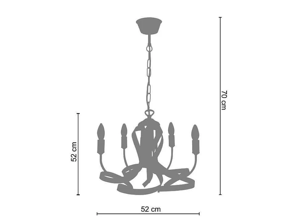 Lustre*TOSEL Lustre Monaco Lampada Decorativa Braco Azul-Marinho D52 X H70 Cm