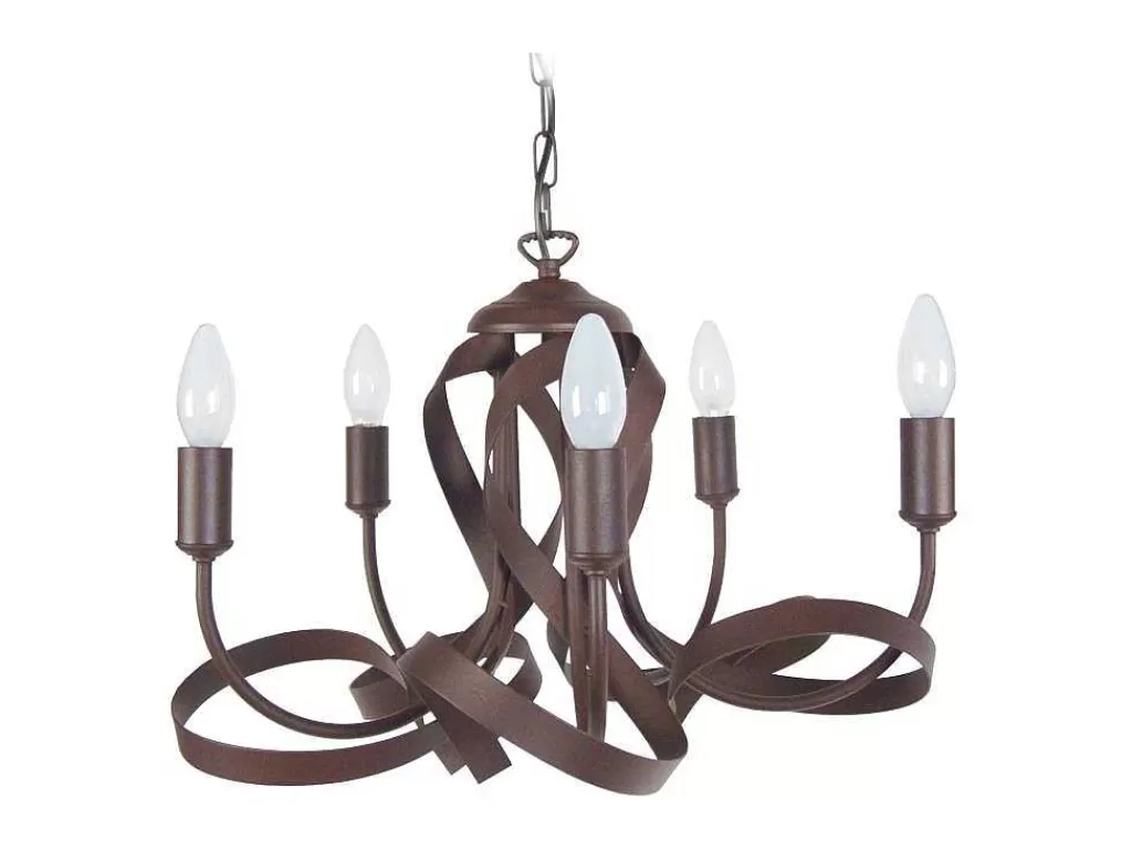 Lustre*TOSEL Lustre Monaco Lampada Decorativa Braco Castanha D52 X H70 Cm