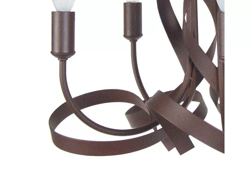 Lustre*TOSEL Lustre Monaco Lampada Decorativa Braco Castanha D52 X H70 Cm