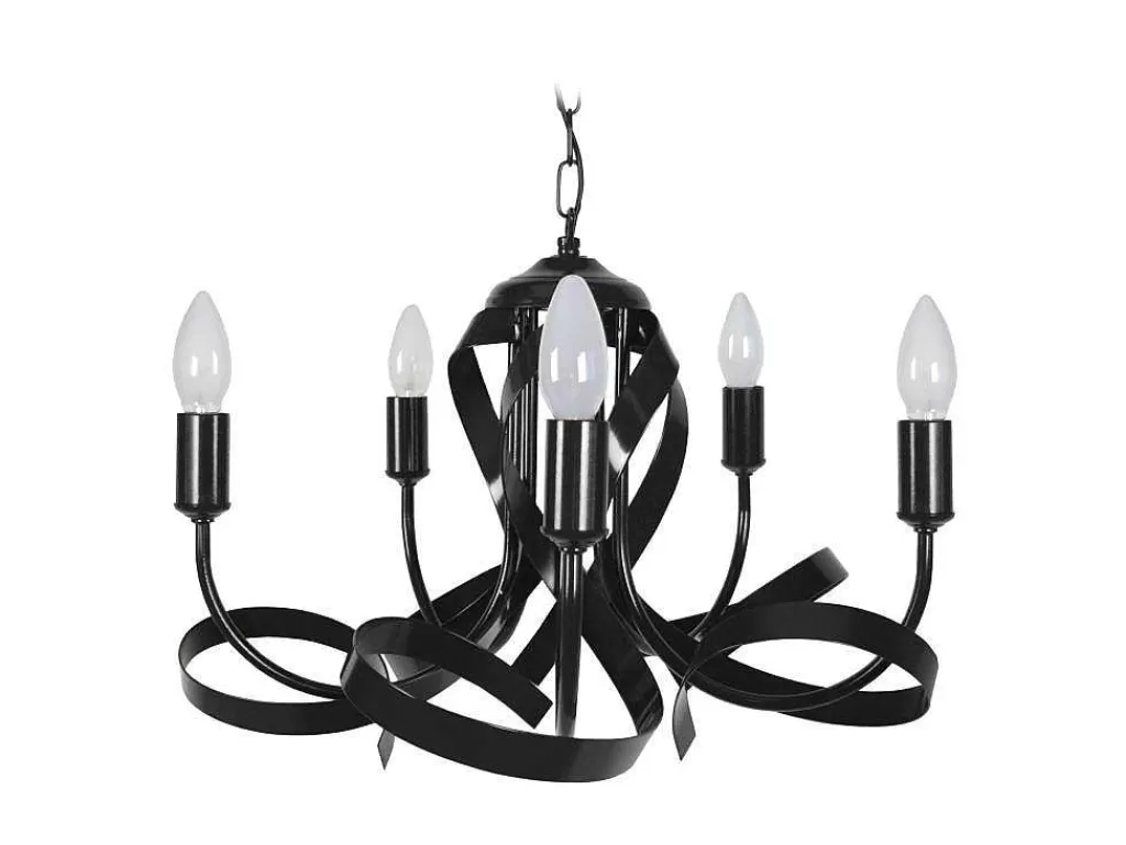 Lustre*TOSEL Lustre Monaco Lampada Decorativa Braco Preto Fosco D52 X H70 Cm