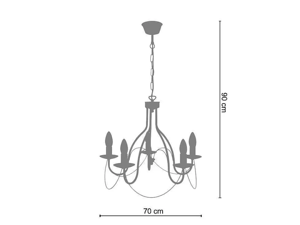 Lustre*TOSEL Lustre Pampilles Lampada Decorativa Abaulado Claro D24 X H46 Cm