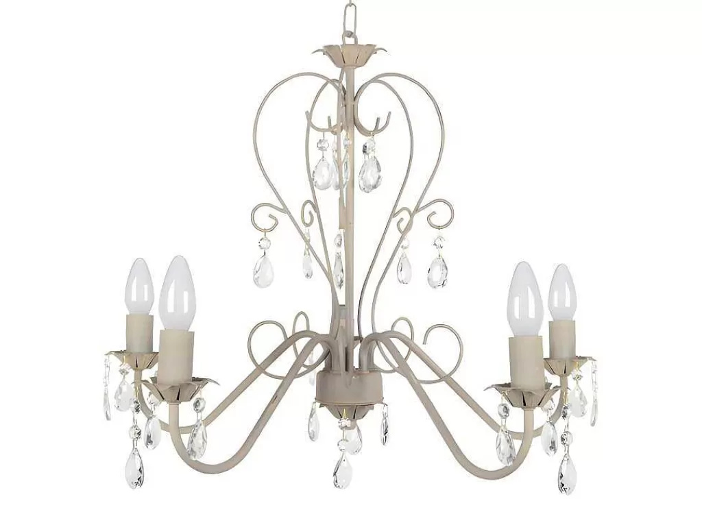 Lustre*TOSEL Lustre Pampilles Vidro Braco Transparente D55 X H90 Cm
