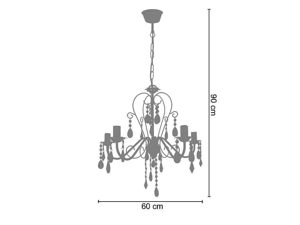 Lustre*TOSEL Lustre Tulipano Vidro Braco Anis D60 X H80 Cm