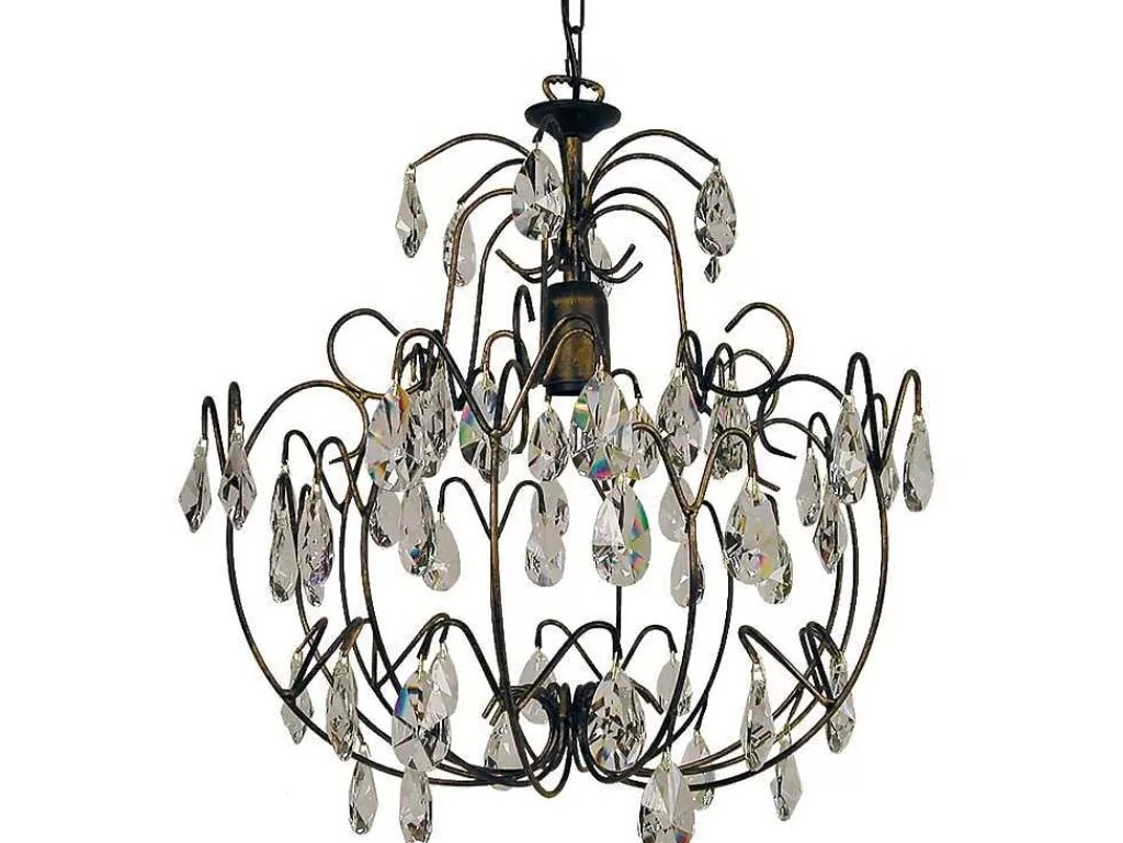 Lustre*TOSEL Lustre Tulipano Vidro Braco Vermelho D60 X H80 Cm