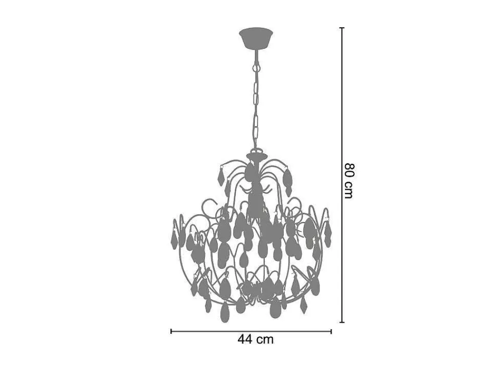 Lustre*TOSEL Lustre Tulipano Vidro Braco Vermelho D60 X H80 Cm
