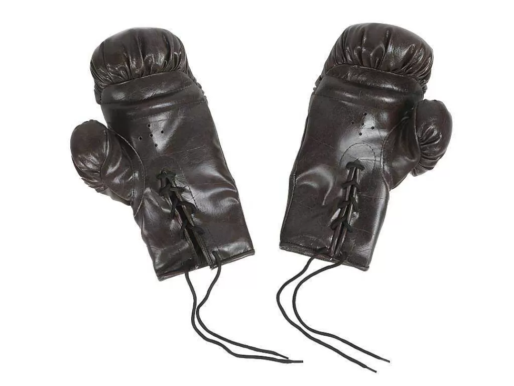 Estátua*OZAIA Luvas De Boxe Vintage Com Cordoes Mirko - Castanho