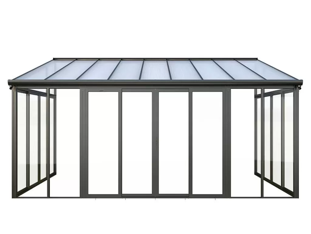 Pérgola, Coreto, Quiosque*EXPERTLAND Marquise Em Aluminio E Policarbonato Com Protecao Uv 15,8 M Antracite - Mathilda