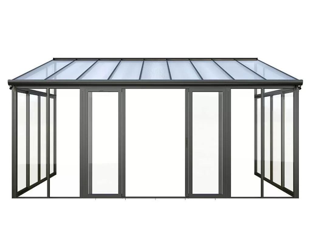 Pérgola, Coreto, Quiosque*EXPERTLAND Marquise Em Aluminio E Policarbonato Com Protecao Uv 15,8 M Antracite - Mathilda