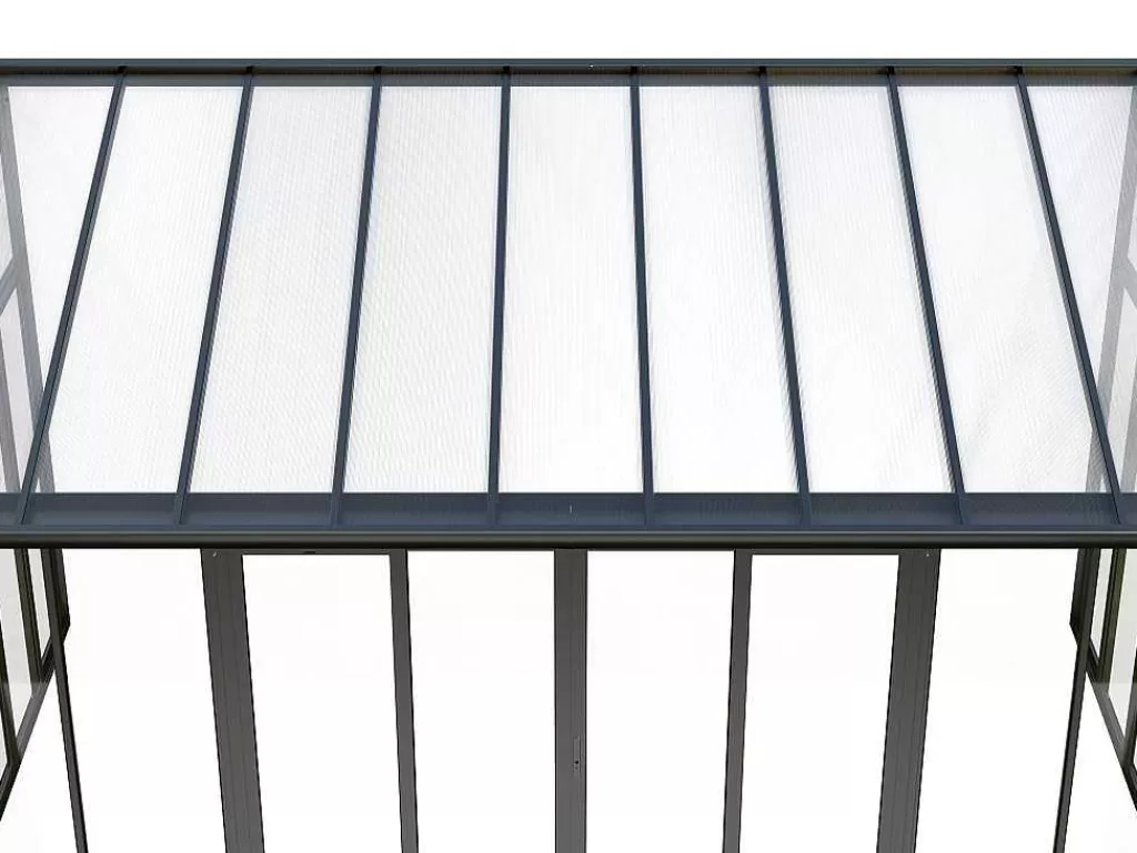 Pérgola, Coreto, Quiosque*EXPERTLAND Marquise Em Aluminio E Policarbonato Com Protecao Uv 15,8 M Antracite - Mathilda