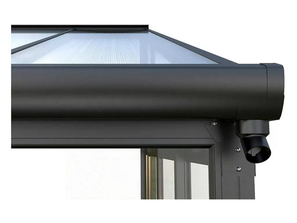 Pérgola, Coreto, Quiosque*EXPERTLAND Marquise Em Aluminio E Policarbonato Com Protecao Uv 15,8 M Antracite - Mathilda