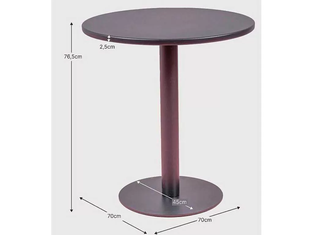 Móvel De Cozinha*Vente-unique Mesa Alta Industrial Em Aco Com 76 Cm De Altura - Brandon - Cinza