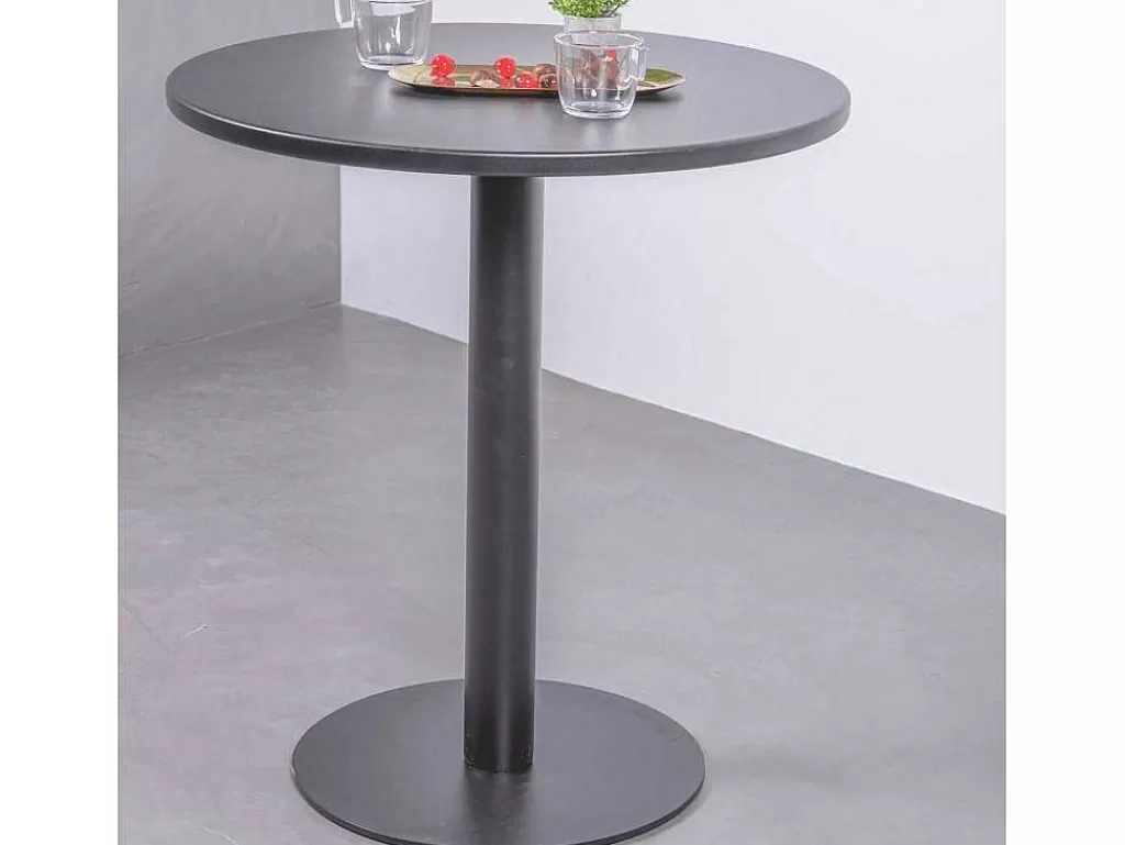 Móvel De Cozinha*Vente-unique Mesa Alta Industrial Em Aco Com 76 Cm De Altura - Brandon - Preto